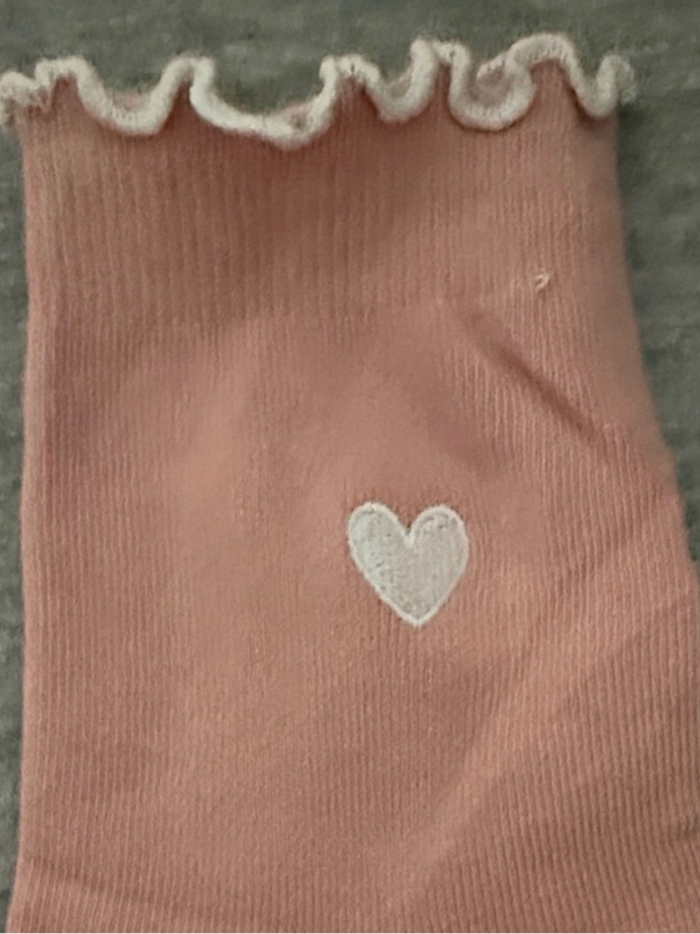 Pink Ruffled Heart Grip Socks - Picture 3 of 4